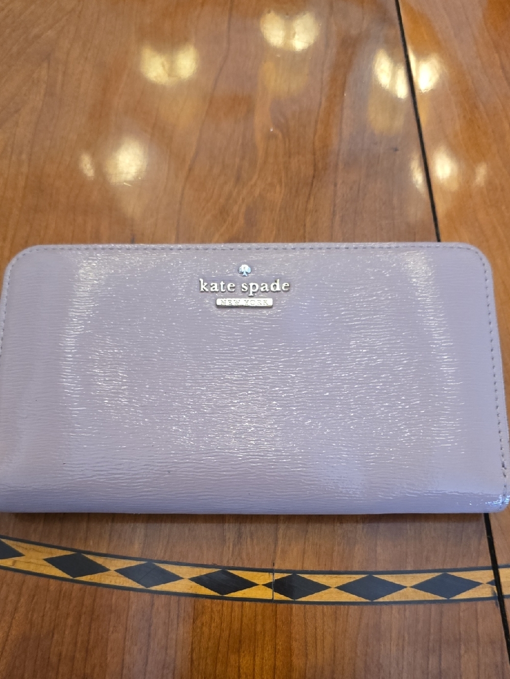 kate spade Dusty Rose Patent Leather Zip Wallet